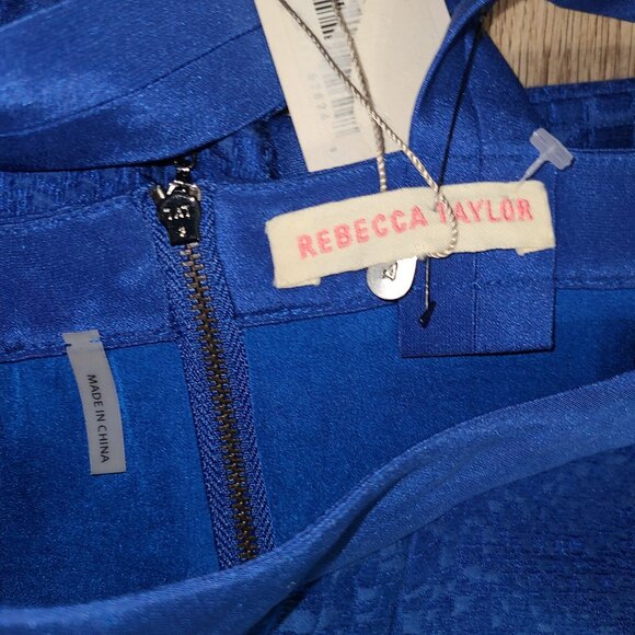 NWT Rebecca Taylor size 4 Fit & Flare halter Beaded Dress sleeveless Jacquard - Picture 2 of 7